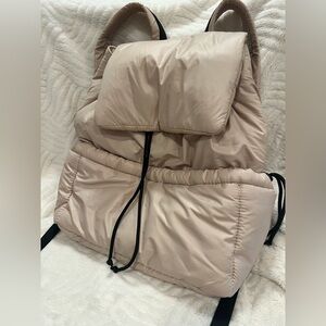 Street Level Cream Puffer Backpack